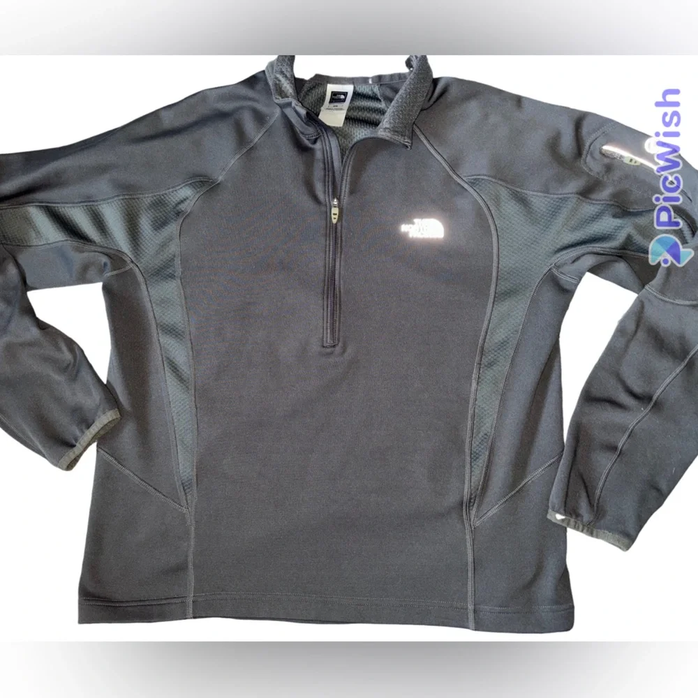 The North Face Mens 1/4 Zip Pullover  Sz M Gray Outdoor Activewear